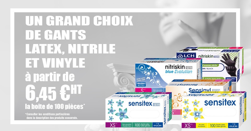 GANTS LATEX, NITRILE  ET VINYLE